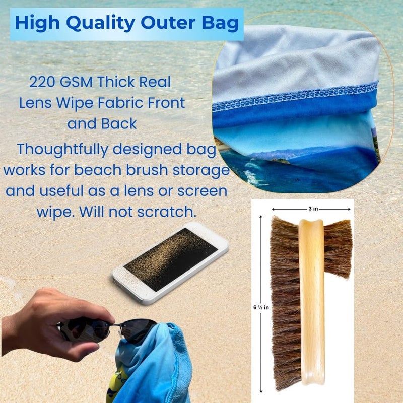 Beach Sandy Beach Sand Remover, 2 in 1 Sand Off Brush, Beach Vacation, Surfing Accessories, Ocean & Lakeside Sports Recreation - Eco Friendly - Image 3